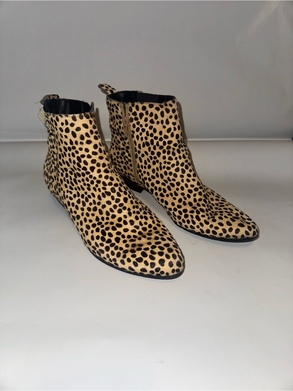 GAP Leopard-Print Ankle Boots in Tan and Black
